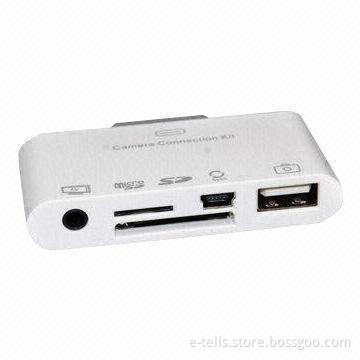 5-in-1 Memory Card Reader and USB Connector for iPad 30 Pins Connector
